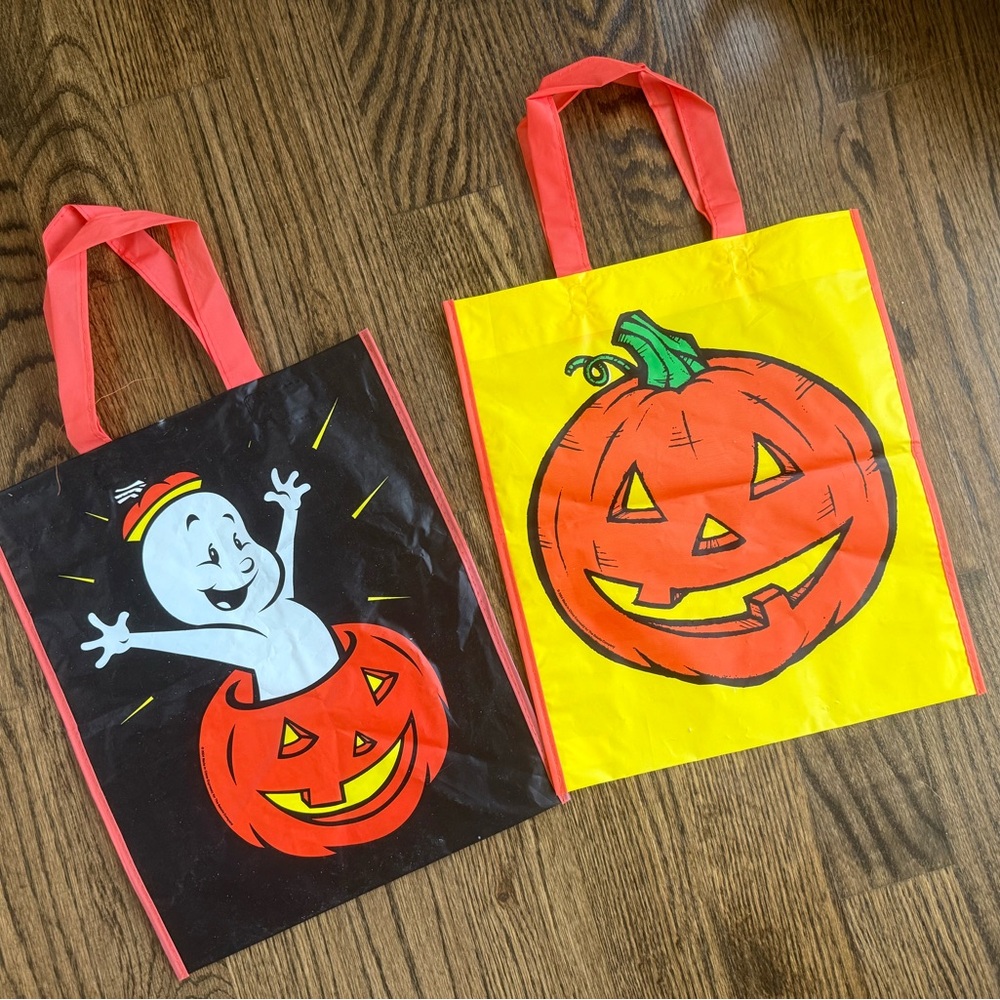 Halloween Trick-or-Treat Bags with Ghost and Pumpkin